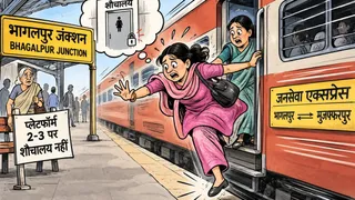 Bhagalpur Railway Station Platform 2 3 Toilet Issue: भागलपुर रेलवे स्टेशन के प्लेटफॉर्म संख्या 2-3 पर शौचालय की सुविधा न होने से परेशान महिला यात्री (प्रतीकात्मक तस्वीर)