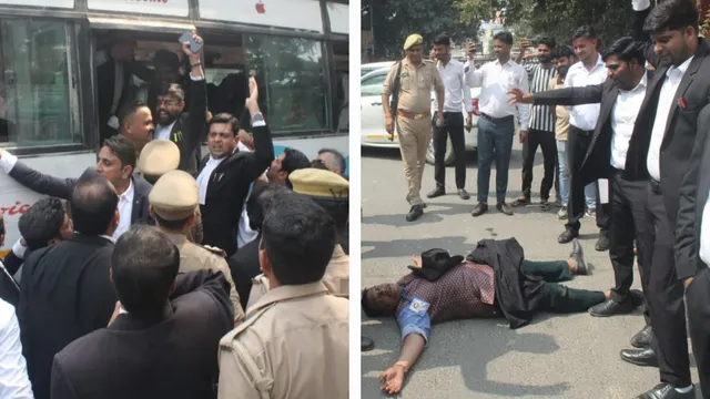 मेरठ में CM से मिलने का समय नहीं मिलने पर भड़के अधिवक्ता, बस रोकने पर पुलिस से तीखी नोकझोंक