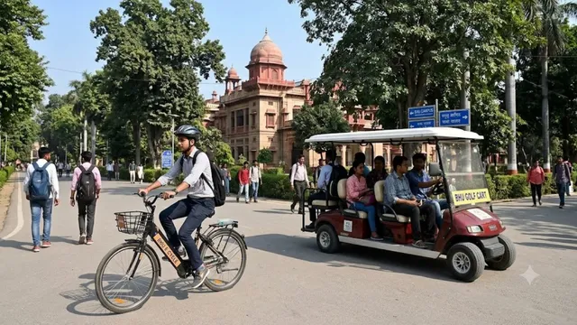 बीएचयू में हरित सफर की नई राह, ई-साइकिल से गोल्फ कार्ट तक, सुव‍िधाओं का होगा व‍िस्‍तार
