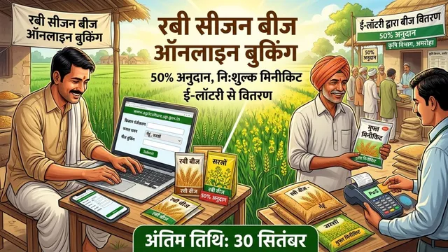 रबी सीजन के लिए ऑनलाइन बीज बुकिंग शुरू, किसानों को ई-लॉटरी से मिलेगा बीज, आवेदन का आखिरी मौका