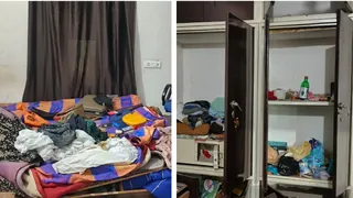 नगला परमाल में चोरी के बाद घर में बिखरा पड़ा सामान।