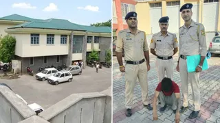 बिलासपुर कोर्ट परिसर व पुलिस की ओर से पकड़ा गया चिट्टा तस्करी का आरोपित।