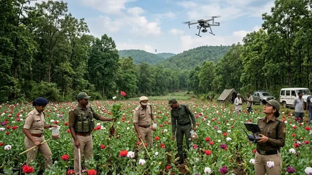 बिहार-झारखंड बॉर्डर पर अफीम की खेती, गया के जंगलों में ड्रोन से निगरानी; पंजाब-हरियाणा तक जुड़े तार