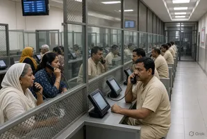 मुलाकाती जंगले में लगी तार वाली दूरभाष व्यवस्था को बदलकर इंटरनेट आधारित व्यवस्था स्थापित की जाएगी। एआई इमेज