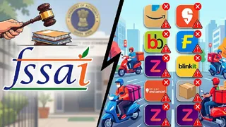 FSSAI ने प्रमुख ई-कॉमर्स कंपनियों पर कार्रवाई शुरू की।