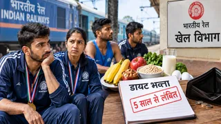 धनबाद रेलवे के खिलाड़ियों को डायट भत्ता का इंतजार। (एआइ फोटो)