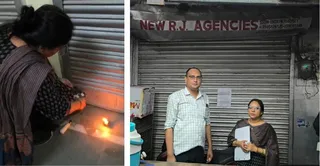 नकली एंटी रेबीज वैक्सीन मामले में शामिल एजेंसी को सील करतीं औषधि निरीक्षक देवयानी दुबे। विभाग