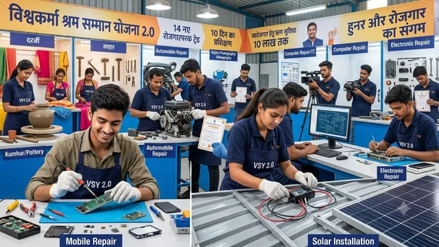 विश्वकर्मा श्रम सम्मान योजना 2.0: युवाओं को ट्रेनिंग के बाद मिलेंगे 10 लाख रुपये, 14 नए नए रोजगारपरक ट्रेड शामिल
