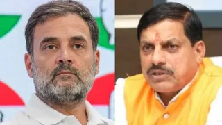 राहुल गांधी व मुख्यमंत्री डॉ. मोहन यादव।