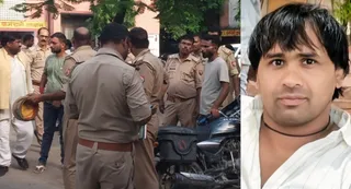 मौके पर जुटी पुलिस व मृतक ब्रह्मानंद यादव। फाइल फोटो