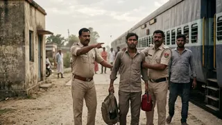 फर्जी रेल पुलिस बनकर ट्रेन से उतारा (एआई जेनरेटेड तस्वीर)