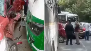 शिमला में बस और कार के बीच हुई भीषण टक्कर।
