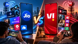 Reliance Jio और Vodafone Idea के ₹299 प्लान्स की पूरी तुलना। Photo- ChatGPT.