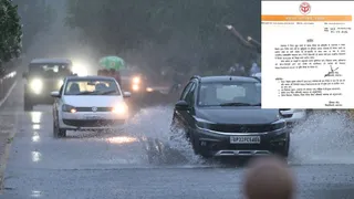 लखनऊ में बारिश के दौरान मरीन ड्राइव पर हुआ जलभराव। जागरण