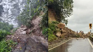 दार्जिलिंग पहाड़ में लगातार बारिश से कई स्थानों पर भूस्खलन हुआ