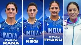 एशियाई खेलों में भारत की चैंपियन टीम का हिस्सा हिमाचल की पुष्पा, रितु, भावना और ज्योति।