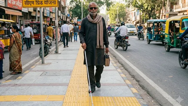 सीएम ग्रिड योजना मेरठ: दृष्टिबाधितों को रास्ता दिखाएगा गाइडेड पाथ-वे, बनाई जा रही विशेष टैक्टाइल पगडंडियां