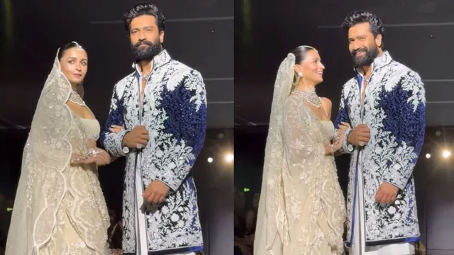 Alia Bhatt और विक्की कौशल ने दिखाई Love &amp; War की केमिस्ट्री, शाही अंदाज में रैंप पर बिखेरा जलवा