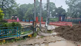 रामपुर में बारिश से धंसा भाखड़ा बांध