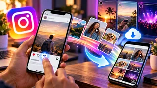Instagram पोस्ट्स और स्टोरीज को कैमरा रोल में सेव करने की पूरी गाइड। Photo- ChatGPT.