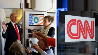 ट्रंप के विमान 'एयर फोर्स वन' में CNN न्यूज को एंट्री नहीं (फोटो- रॉयटर)