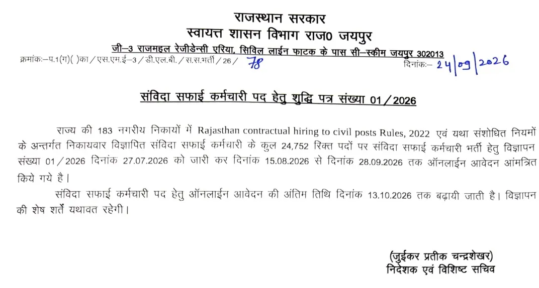rajasthan safai karmi bharti
