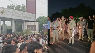 LPU Protest: छात्रा से दुष्कर्म के दावे पर हिंसक प्रदर्शन। फोटो जागरण