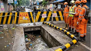 मुंबई में खुले गटर में गिरने से एक मजदूर की मौत। (यह प्रतीकात्मक तस्वीर एआई द्वारा बनाई गई है)