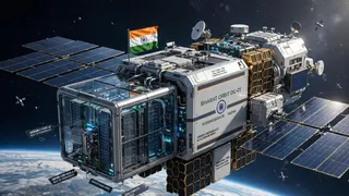 भारत का स्टार्टअप अंतरिक्ष में बनाएगा डेटा सेंटर। (यह तस्वीर एआई द्वारा बनाई गई है)