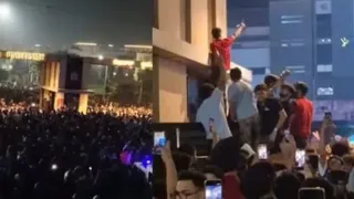 चिककारा यूनिवर्सिटी में हुए विवाद की तस्वीरें।