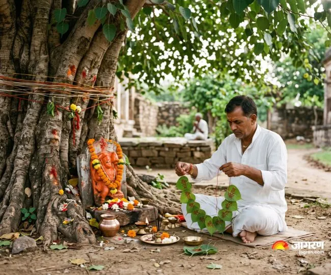 pitru paksh peepal tree rituals 21 leaves shri ram hanuman puja significance
