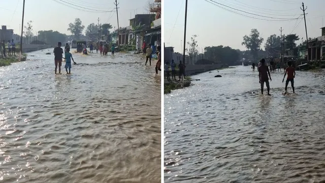 सीतामढ़ी में रातो नदी का कहर, एनएच 227 पर बाढ़ का पानी; आवागमन ठप
