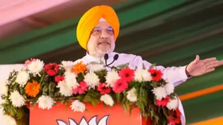 अमित शाह पंजाब में पूर्व रैली के दौरान।