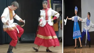 चौधरी चरण सिंह विश्वविद्यालय में प्रस्तुति देते रूसी कलाकार।