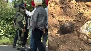 सोलन के नालागढ़ में बरामद ग्रेनेड को डिफ्यूज करने पहुंची टीम। जागरण