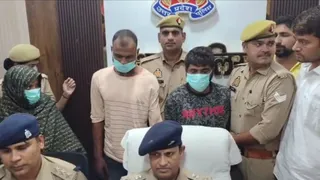 डबल मर्डर मामले में गिरफ्तार दूसरी पत्नी सहित अन्य आरोपी।
