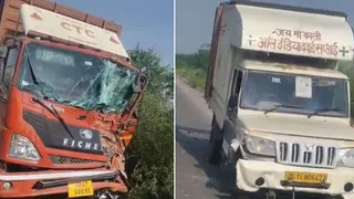 इसी कैंटर ने मारी पिकअप को टक्कर मारी थी। इस दौरान पिकअप में सवार कई श्रद्धालु घायल हो गए। स्वजन