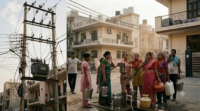 गाजियाबाद के ट्रांस हिंडन में बिजली कटौती से हाहाकार, गर्मी में बेहाल लोग
