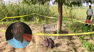 फतेहाबाद में घटनास्थल और इनसेट में मृतक प्रेमवीर का फाइल फोटो।