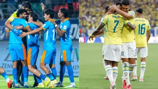 इंडिया वर्सेस ब्राजील (फोटो: AIFF)