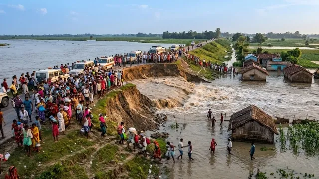 पानापुर में सुबह 4 बजे टूटा सारण मुख्य तटबंध, कई गांवों में घुसा पानी; मची अफरातफरी
