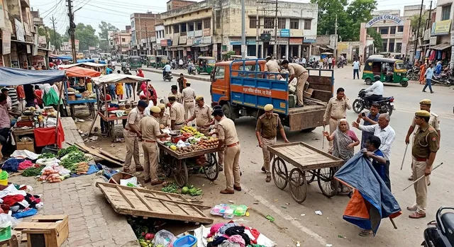 रायबरेली के डिग्री कॉलेज चौराहे पर नगर पालिका का छापा, फुटपाथ पर दुकानें लगाने वालों पर कार्रवाई
