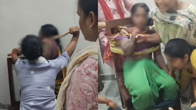 हरदोई में चोरी के शक में मेड से बर्बरता: महिलाओं ने कुर्सी से हाथ-पैर बांधकर पीटा, खौफनाक वीडियो वायरल