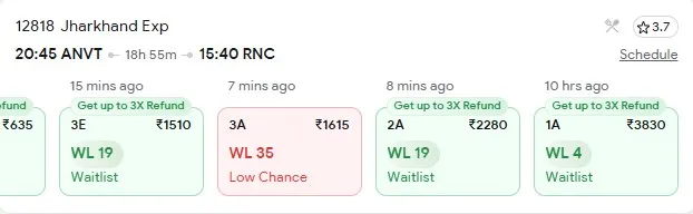 8 october delhi to ranchi train