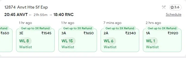 7 october delhi to ranchi train