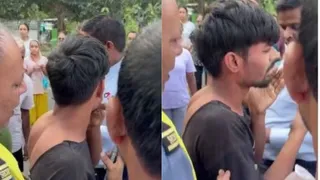 एक स्नैचर को लोगों ने दबोचा, बाइक सवार अन्य साथी फरार हो गए। वीडियो ग्रैब