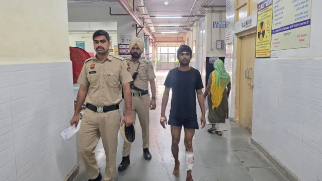 पलवल में पुलिस और गोतस्करों के बीच मुठभेड़, 8 मुकदमों में वांछित आसिफ पैर में गोली लगने से गिरफ्तार
