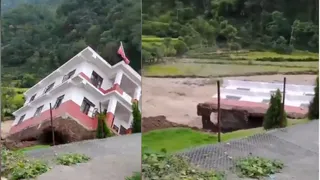 नेपाल में देखते ही देखते नदी में समाया पूरा सरकारी दफ्तर