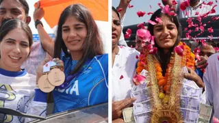 एशियन गेम्स में लगातार दूसरी बार दो पदक जीतकर मेरठ लौटीं पारुल चौधरी का भव्य स्वागत