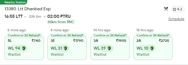 7 october mumbai to ranchi train
